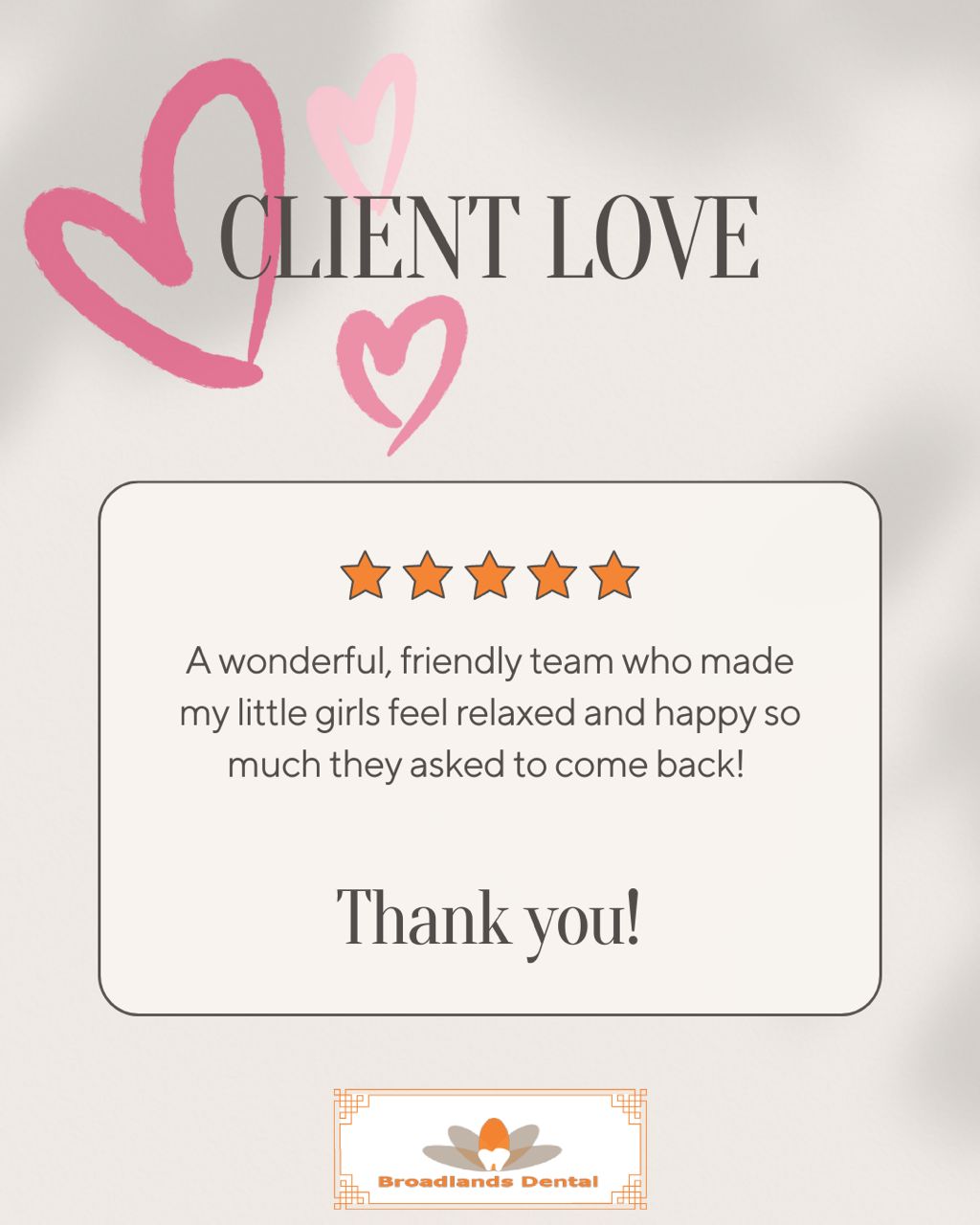 Client testimonial - Friendly team for children